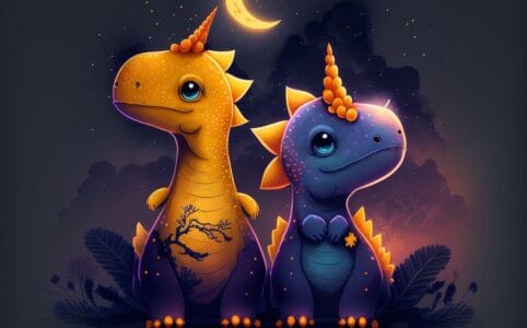 Pohádka, - O strašidelné noci, kterou prožili malí dinosauři Bruno a Kali