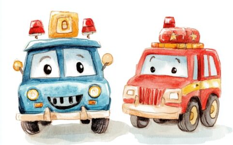 Pohádka ke čtení - Policejní a hasičské auto